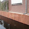 Hardhouten damwandplank 3x20 cm Geschaafd, Mes en Groef, Werkend 18,5 cm