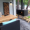Houtopslag 200x40x43cm Zwart staal