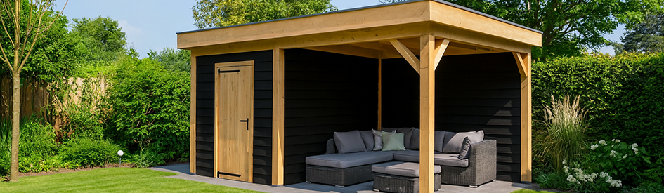 Douglas Buitenverblijf Met Berging Zweeds Rabat Zwart 