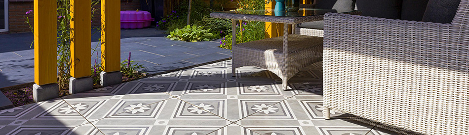 Terrastegels met Design Motief