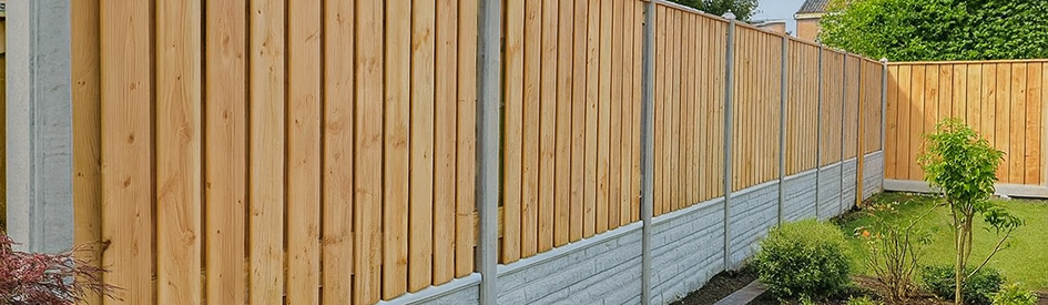 Hout Beton Rotsmotief Schutting Grijs