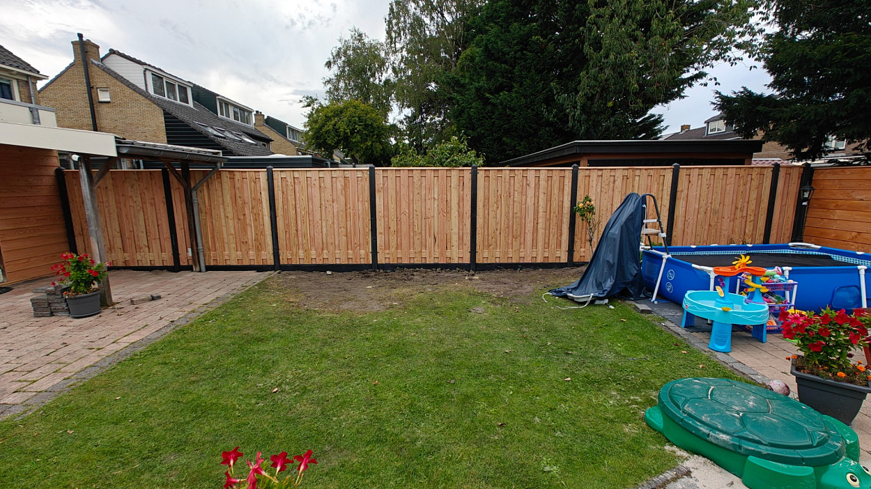Tuinscherm Zillertal geschaafd onbehandeld Douglashout 17-planks 180x180 cm
