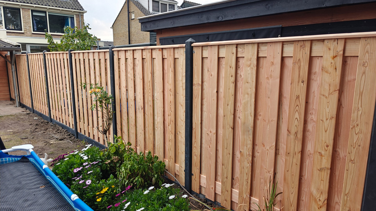 Tuinscherm Zillertal geschaafd onbehandeld Douglashout 17-planks 180x180 cm