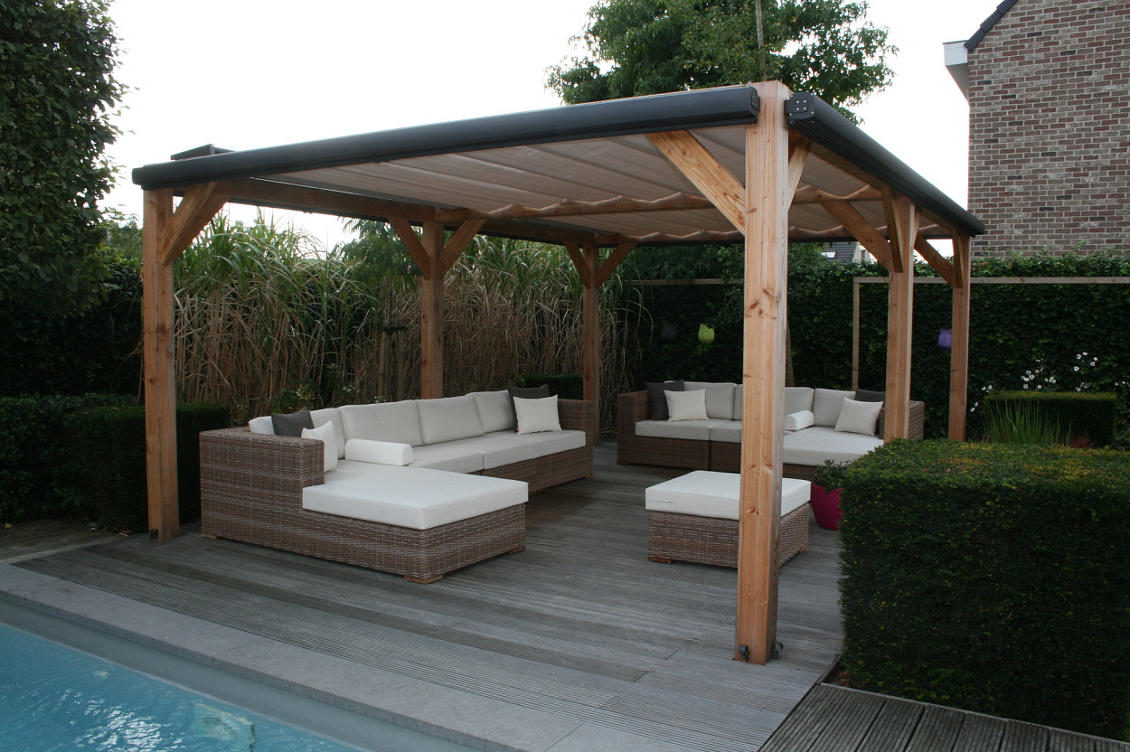 JWOODS DHZ Pergola XL 300x300 cm, Fijnbezaagd