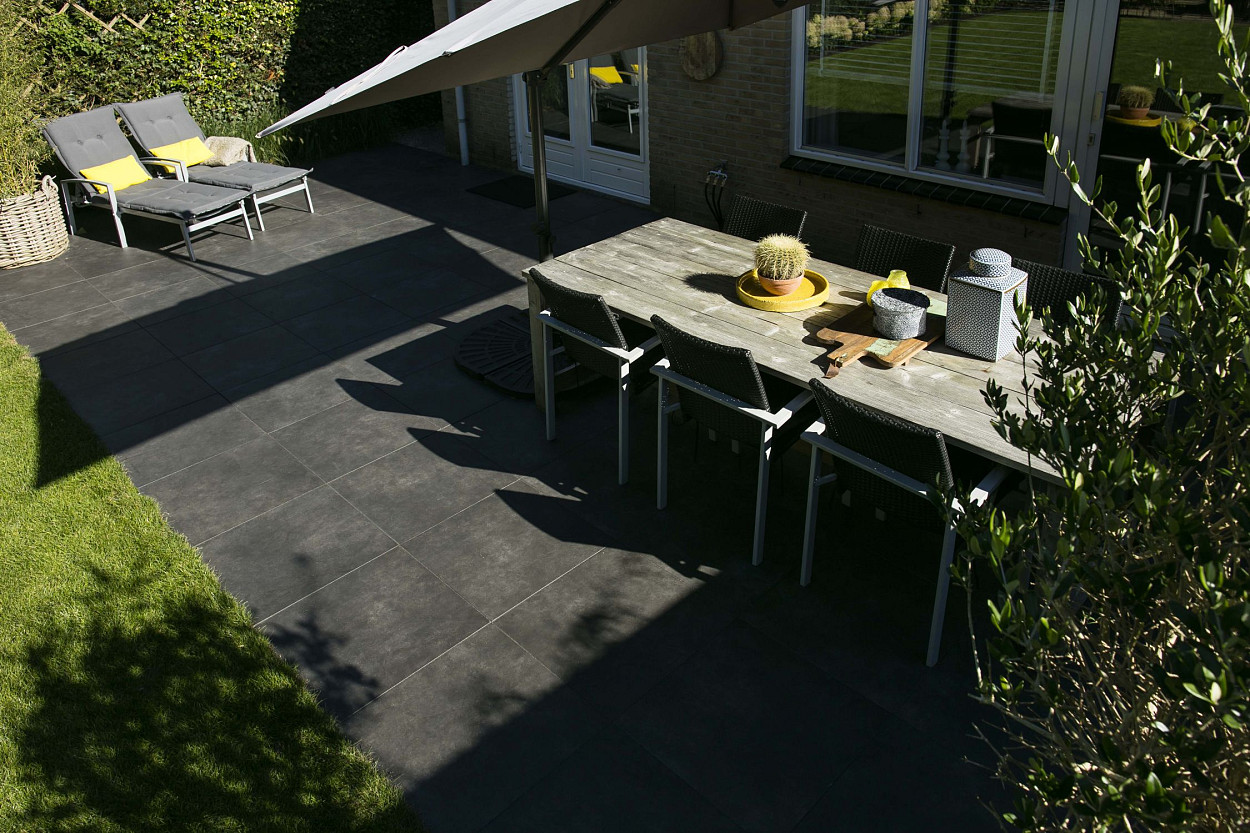 Outletpartij Edam: Actietegel Keramiek op Beton 60x60x4 cm Cendre Feu