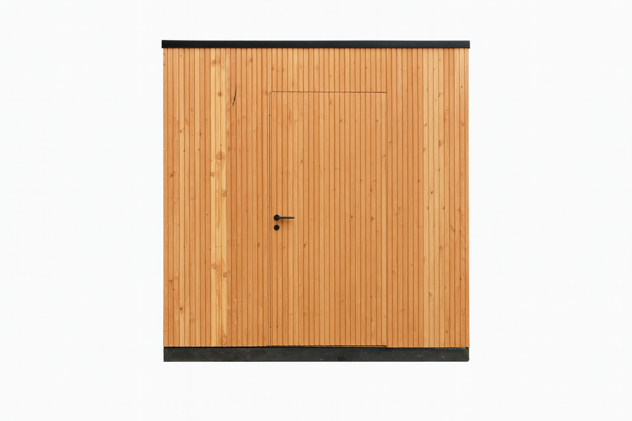 JWOODS Berging 196x248 cm, Geschaafd met verticaal triple rabat naturel