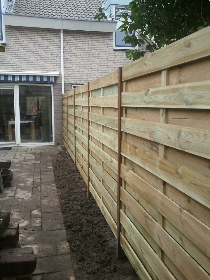 Actie Grenen Tuinscherm Recht 15-planks 180x180 cm