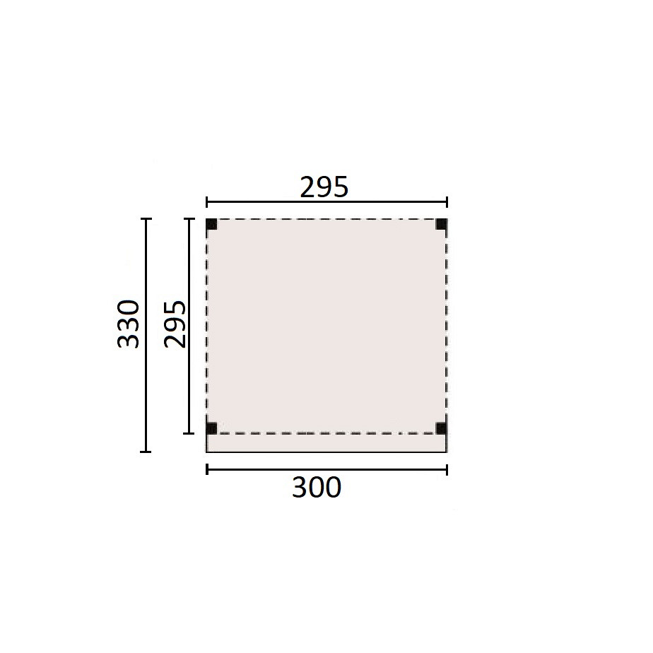 JWOODS Douglas Schuur 200x200 cm, Geschaafd met Zweeds Rabat Zwart