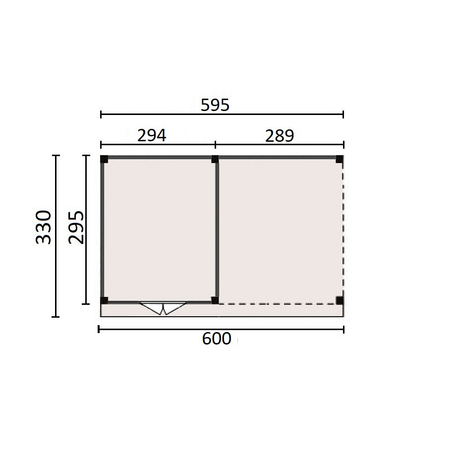 JWOODS Buitenverblijf 600x300cm incl. berging 300(b), Geschaafd met zweeds rabat zwart