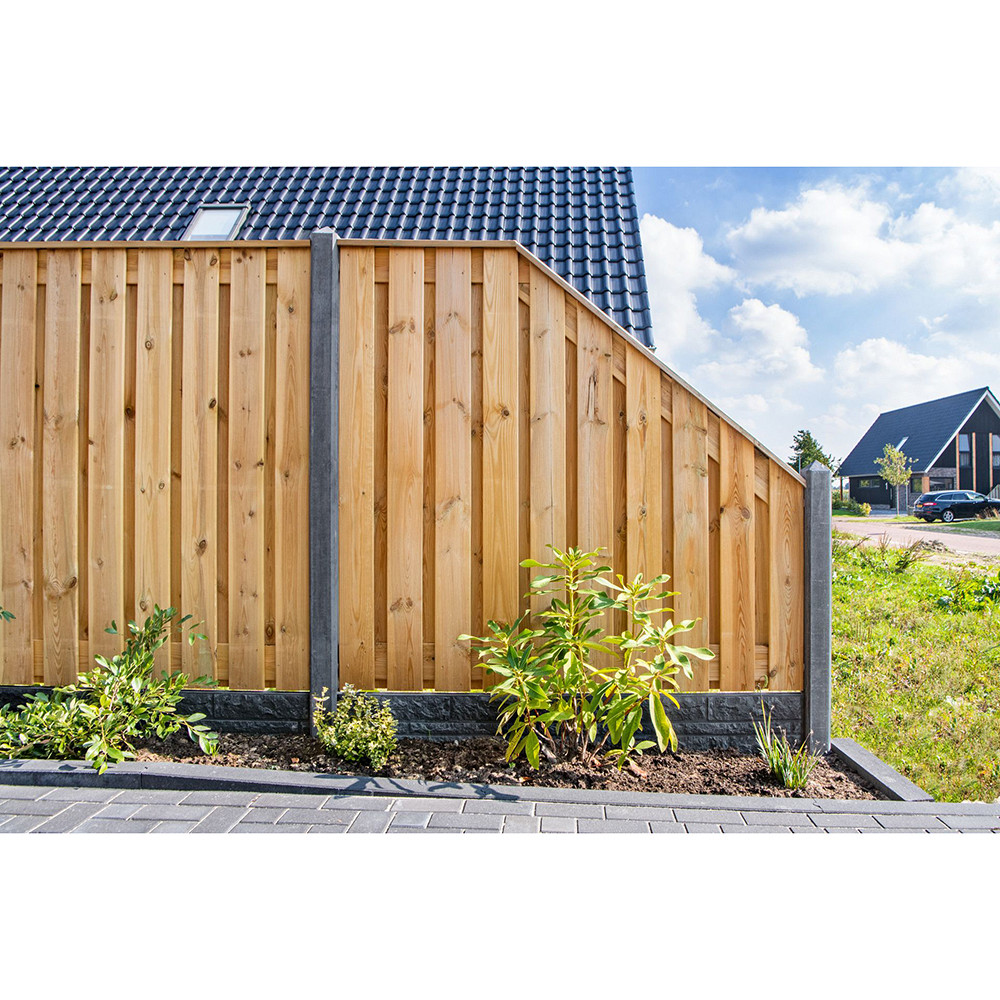 Tuinscherm Enschede geschaafd geïmpregneerd grenen 21-planks, verloop 180x90/180 cm