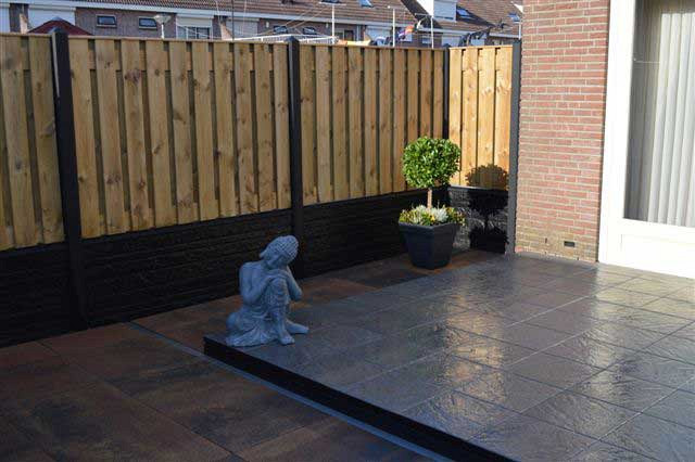 Grenen Tuinscherm 21-Planks Scherm Recht Verticaal 180x130 cm