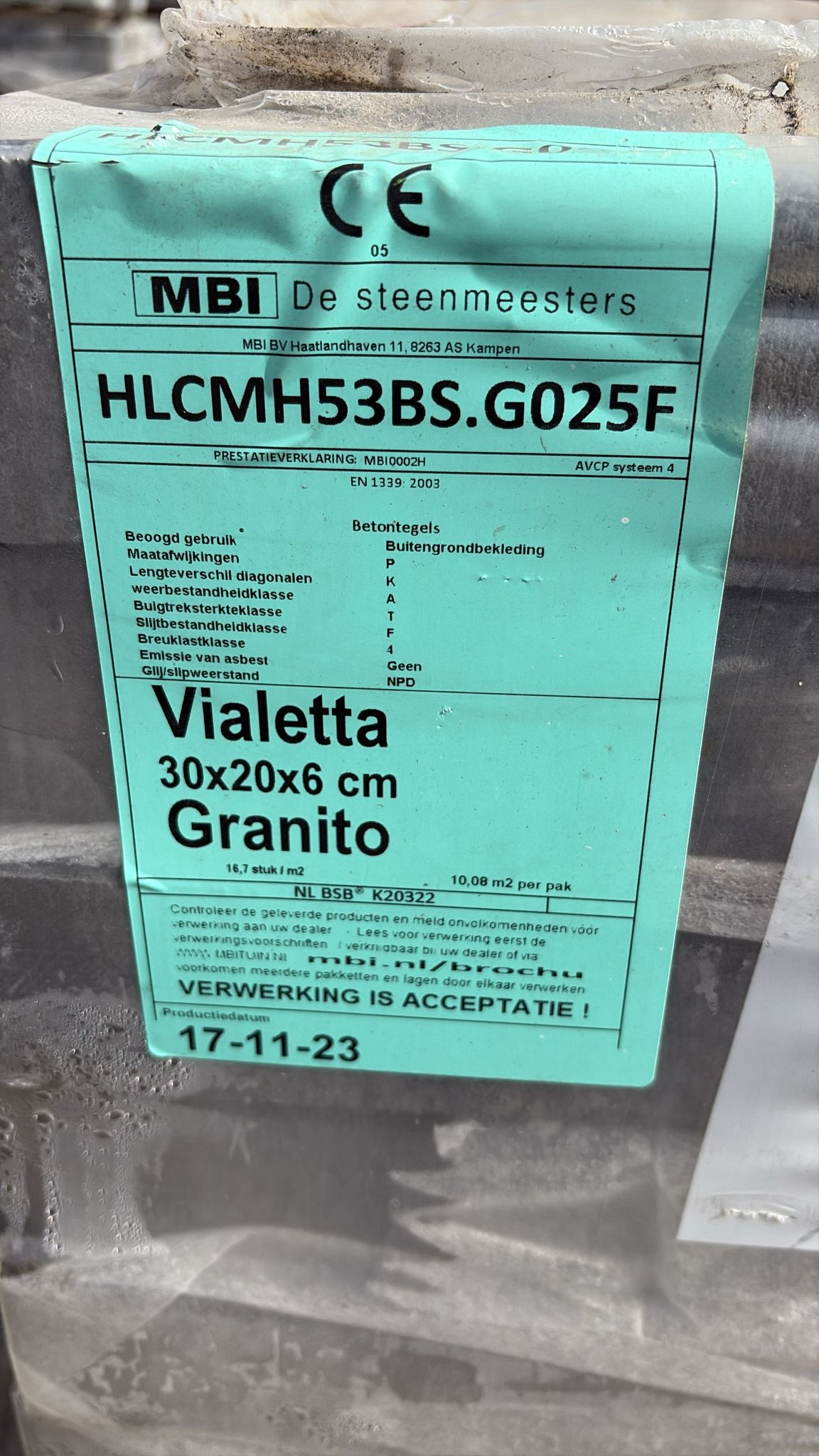 Restpartij Almere: 17.27m2 Vialetta 20x30x6 cm Granito