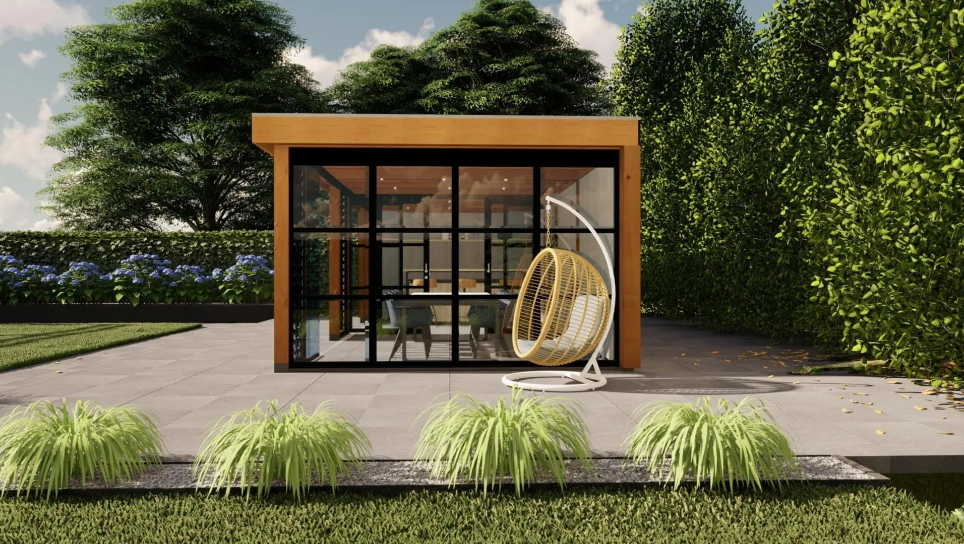 3614 buitenverblijf athene 3975x9725 mm douglas grijs rechterkant 1