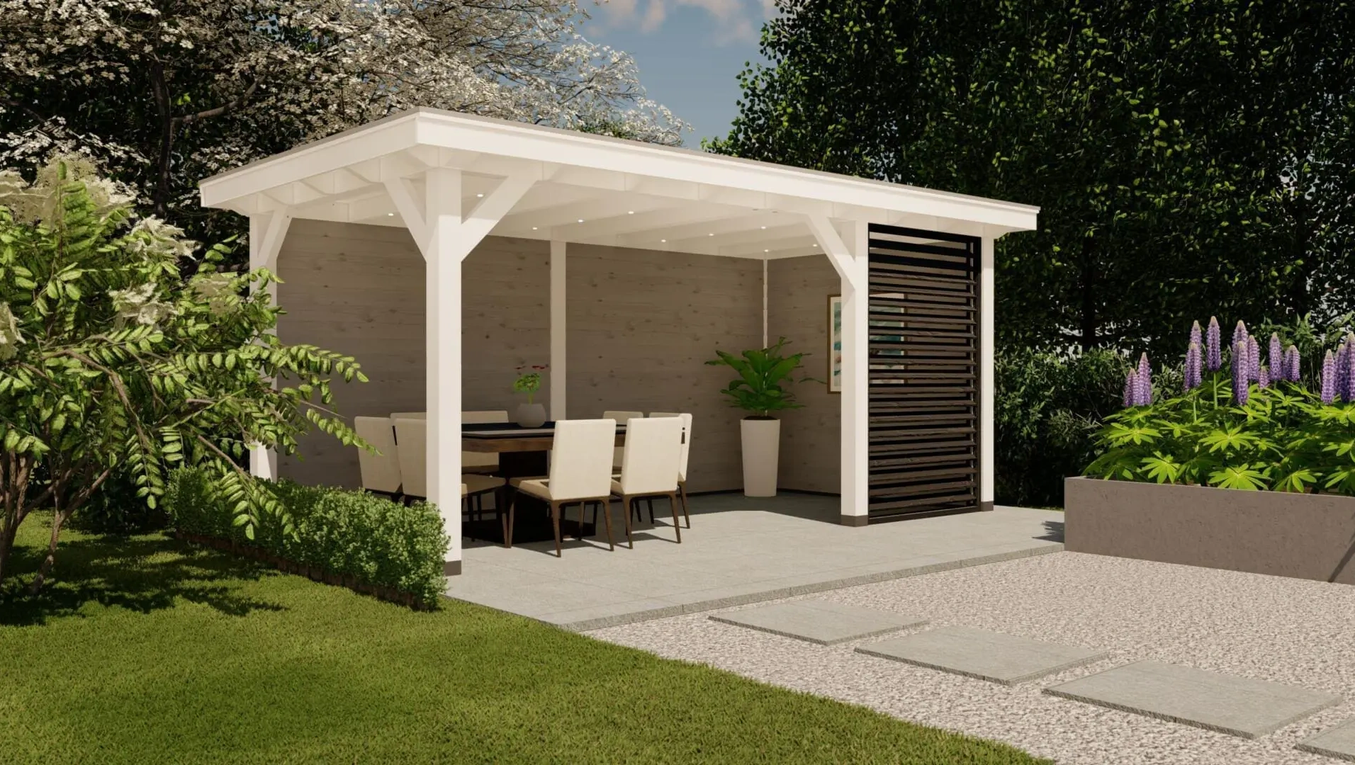 3617 buitenverblijf barcelona 3300x5935 mm wit grijs linkerzijde 2