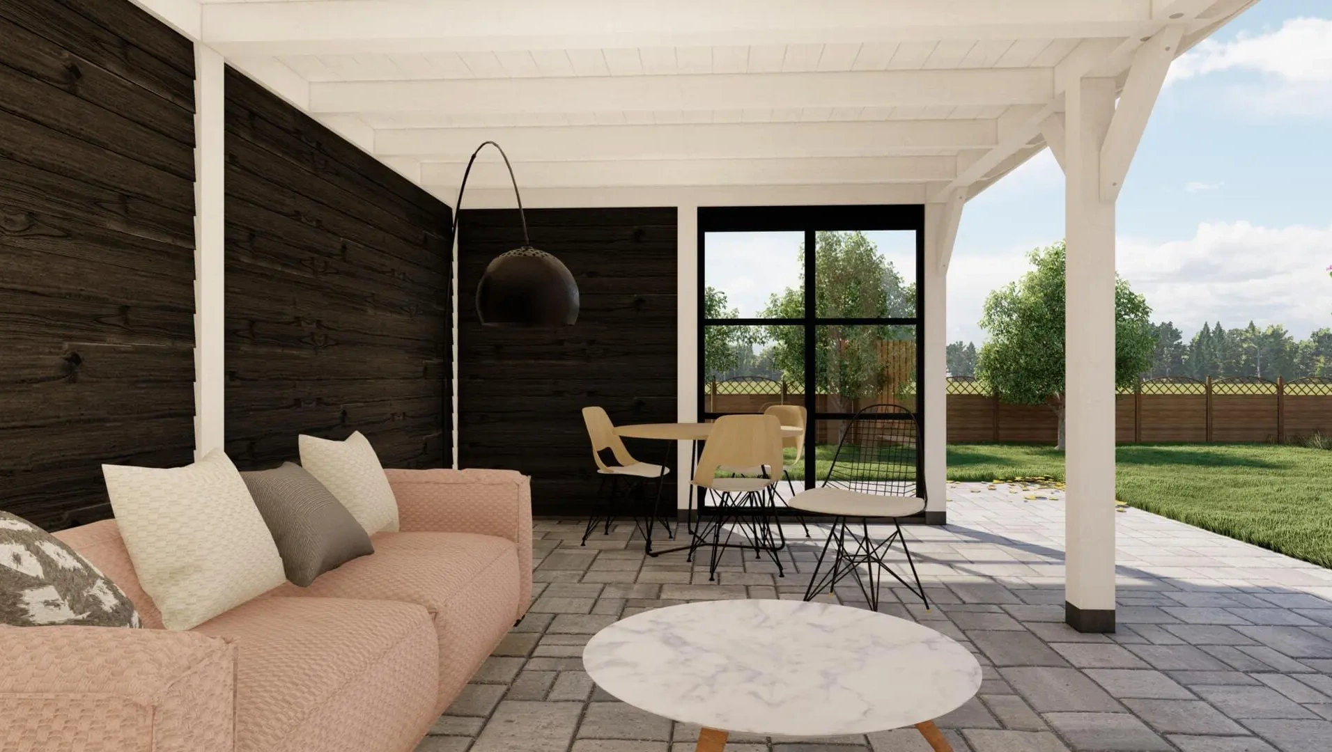 3624 buitenverblijf barcelona dakmaat 10060x4310mm staandermaat 9520x3770mm  binnenzijde bank 1