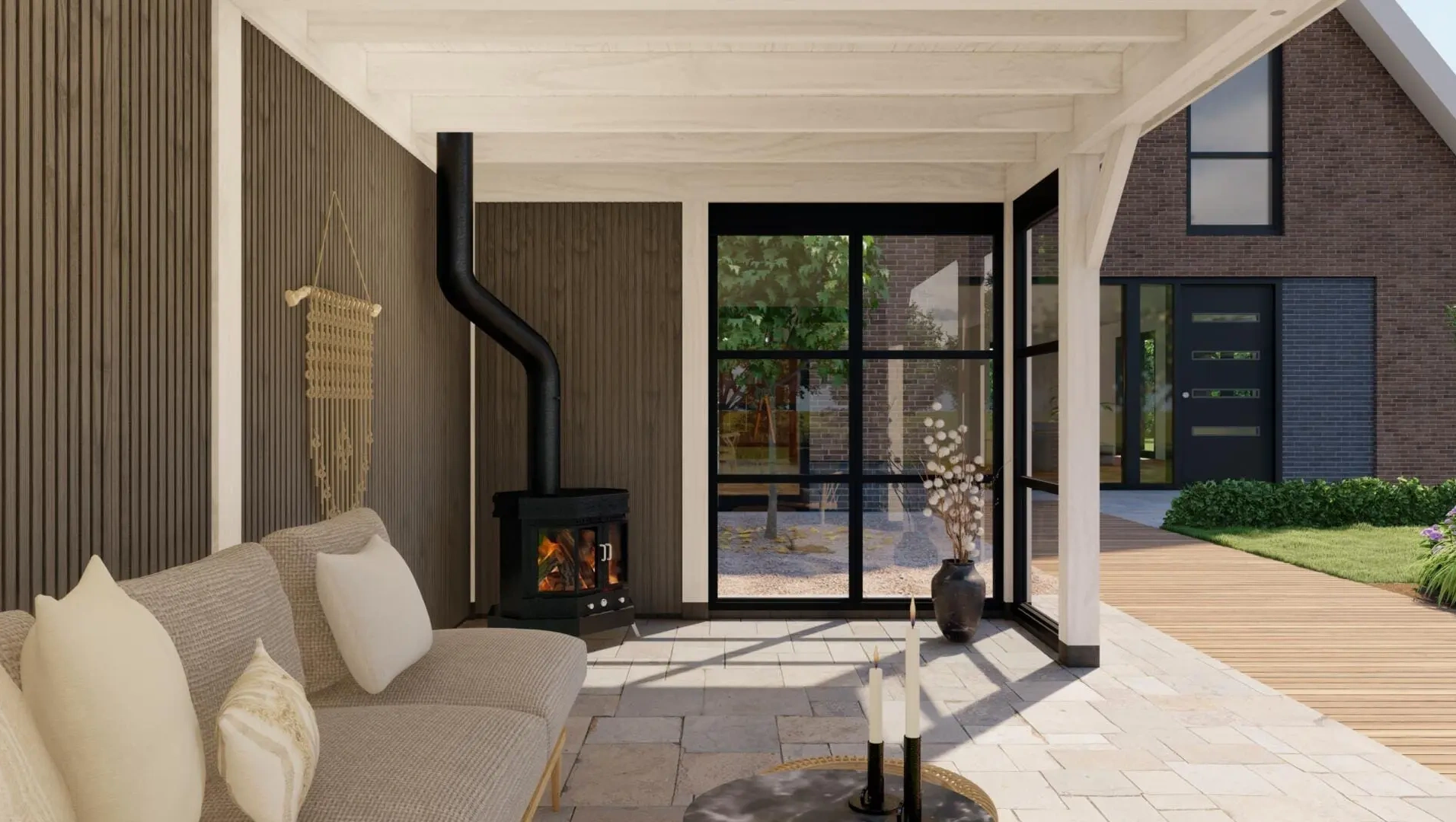 3640 buitenverblijf rome dakmaat 6900x3740 mm staandermaat 6395x3270 mm wit binnenzijde 1