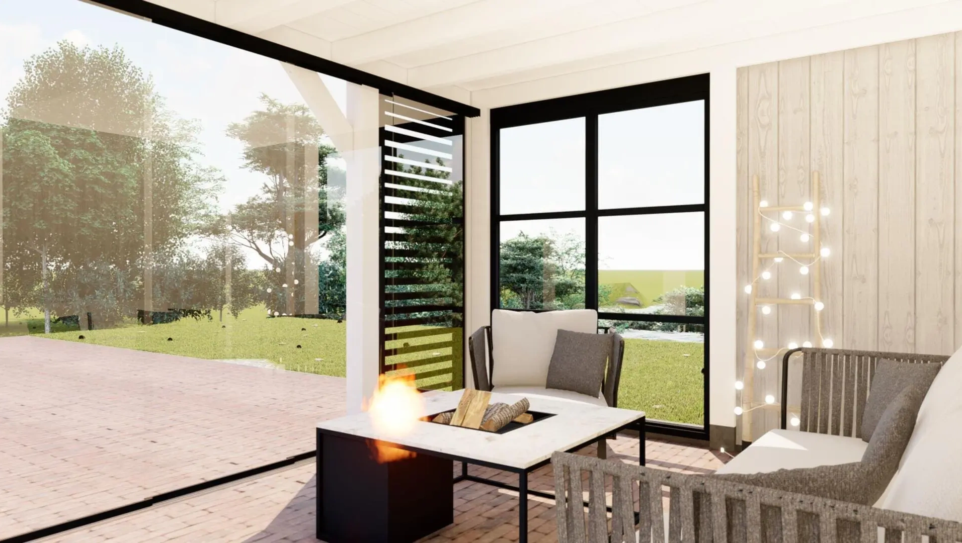 3653 buitenverblijf valencia 4500x3500 mm wit zwart binnenkant