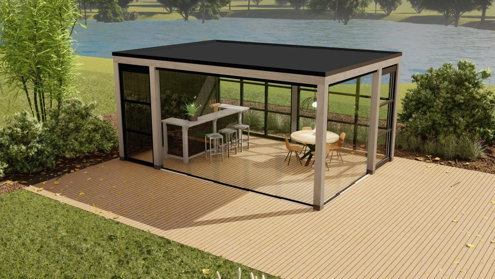 3655 buitenverblijf valencia 5410x3781 mm grijs zwart 2  van boven kopie