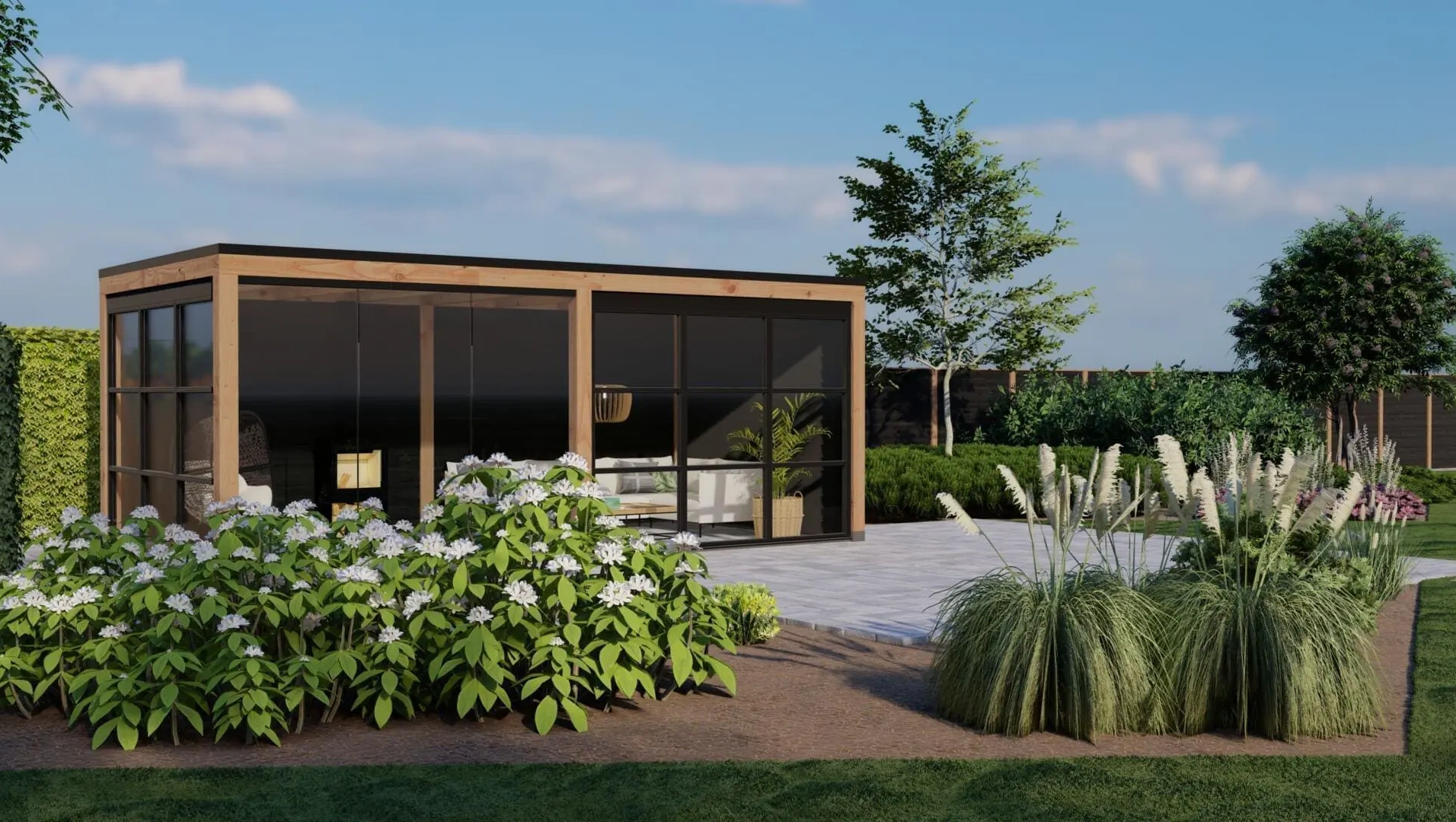 3656 buitenverblijf valencia 6395x3270 mm onbehandeld  linkerzijde