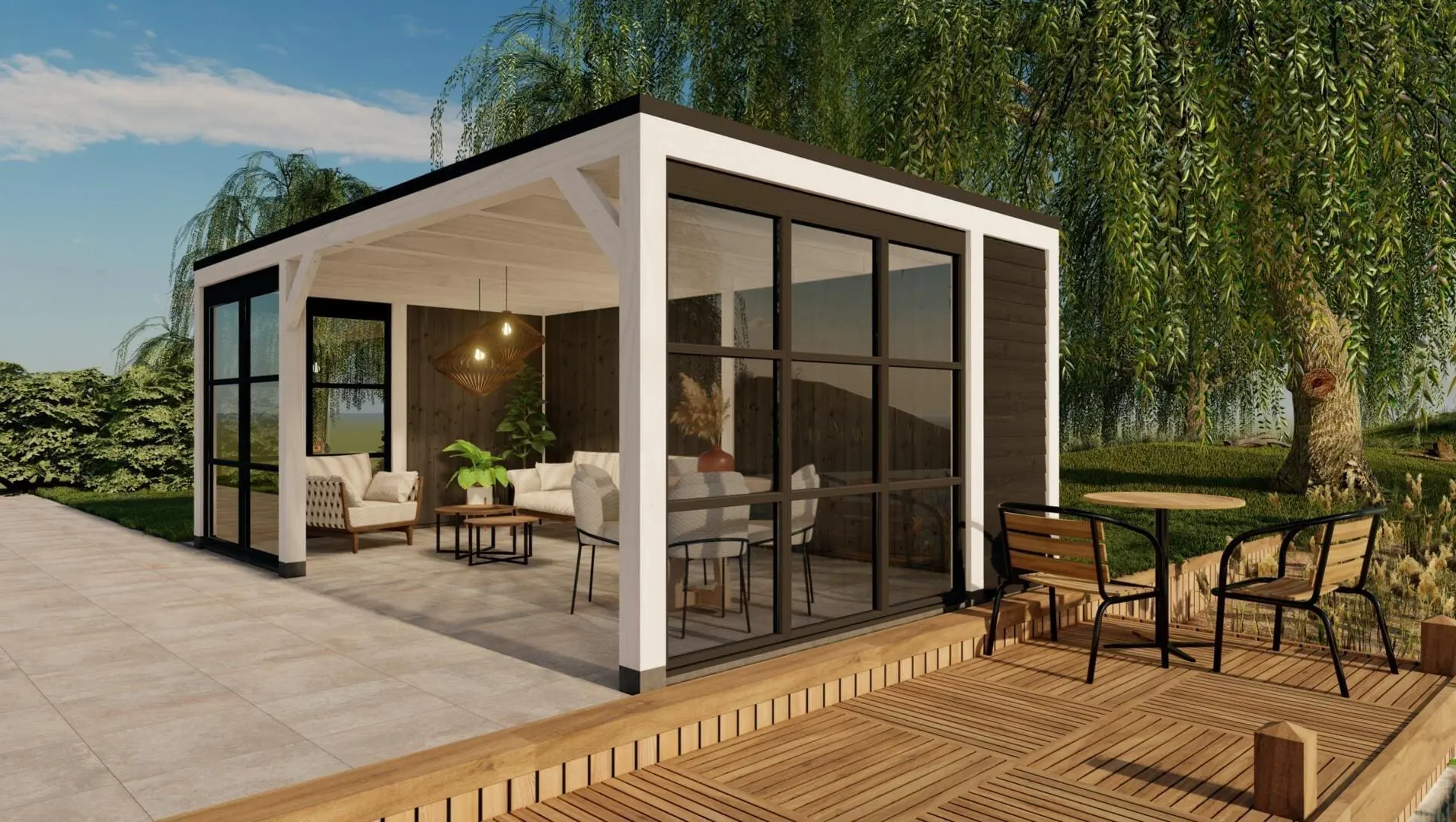 3657 buitenverblijf valencia 6395x3770mm aan het water  rechterkant