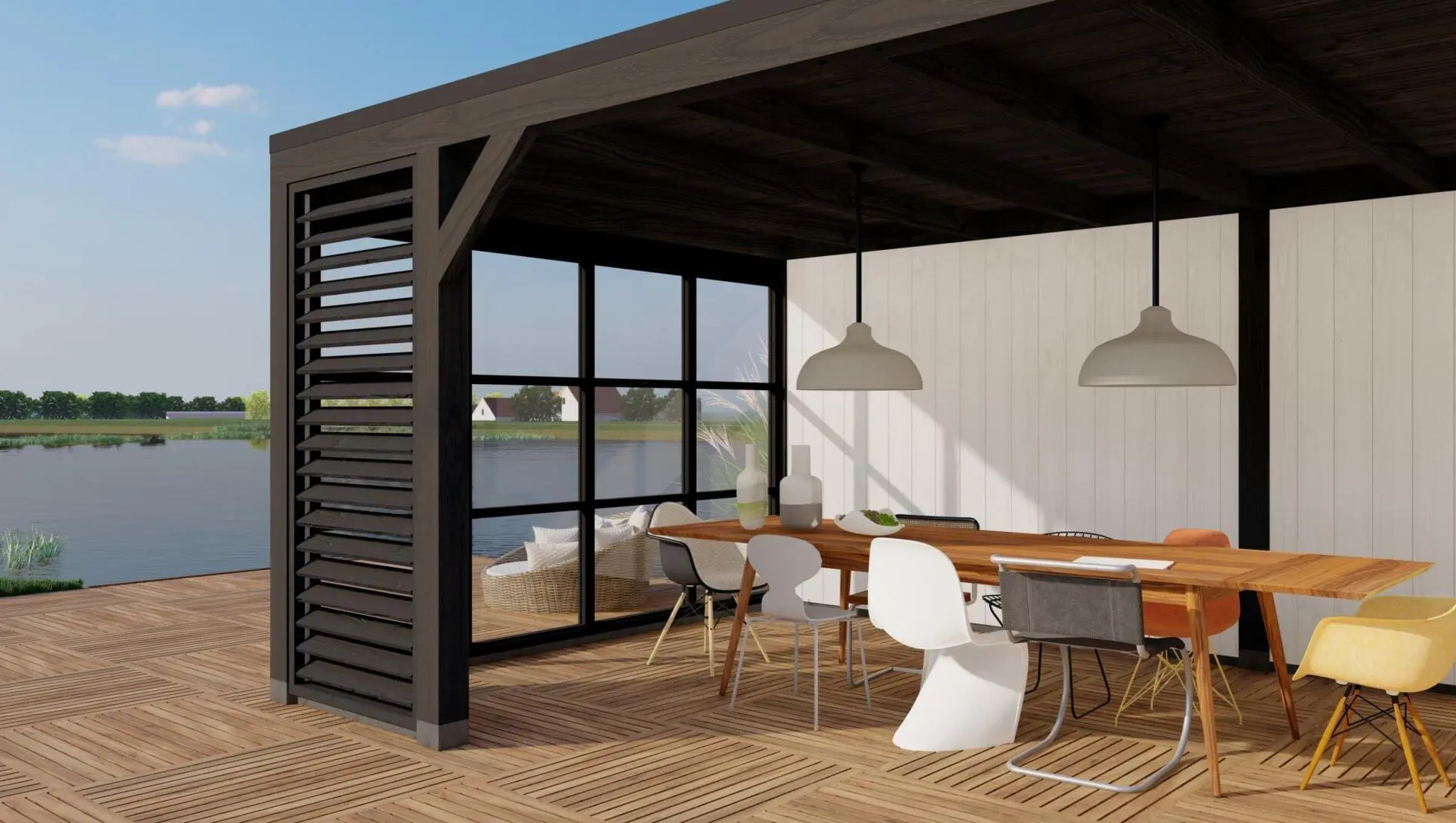 3659 platdak valencia dakmaat 9520x3770 mm staandermaat 9520x3770 mm ebben zwart  naar binnen