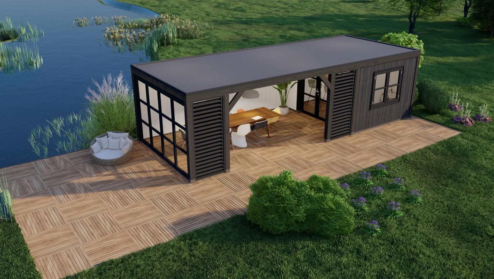 3659 platdak valencia dakmaat 9520x3770 mm staandermaat 9520x3770 mm ebben zwart  van boven 2