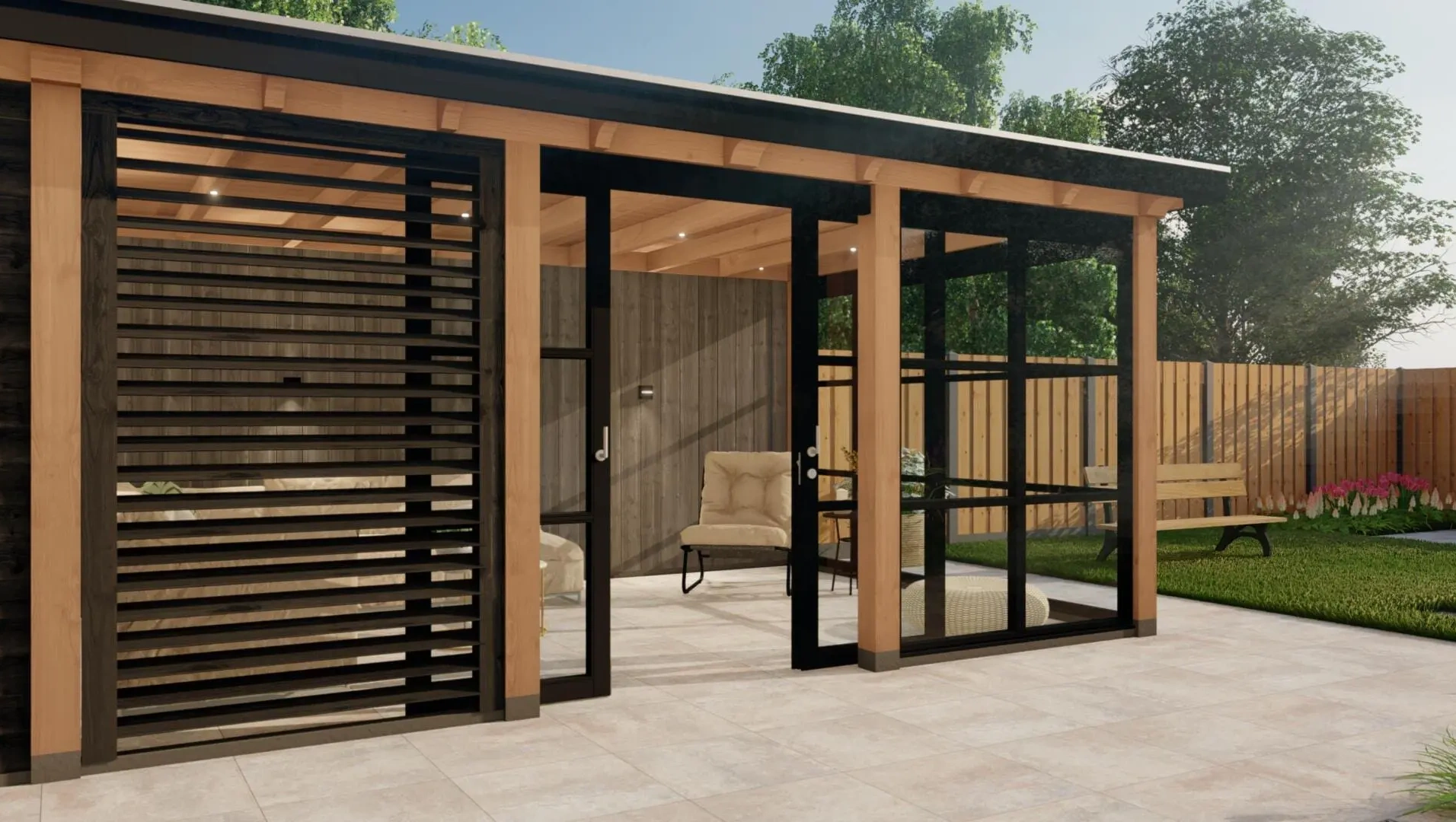 3628 buitenverblijf barcelona douglas zwart  close up 1