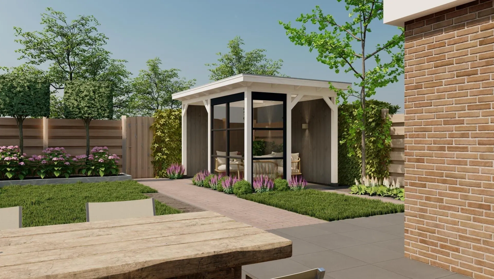 3677 buitenverblijf parijs 2480x3960 mm wit grijs  rechterzijkant