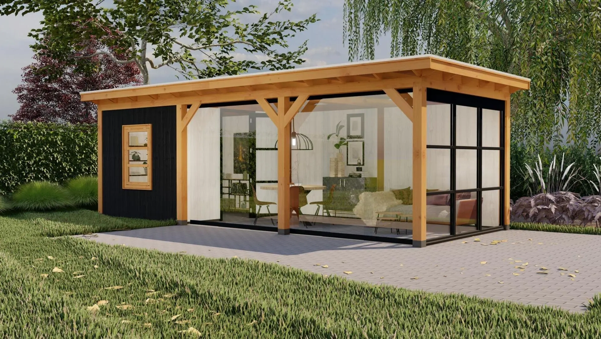 3682 buitenverblijf parijs l dakmaat 8560x3810mm staandermaat 8020x3270mm  rechterzijde