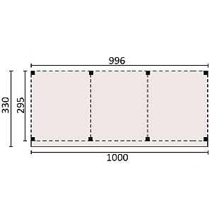 JWOODS Buitenverblijf 1000x300 cm, Geschaafd