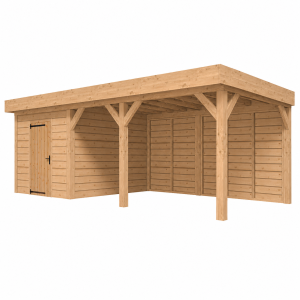JWOODS Buitenverblijf 700x300cm incl. berging 200(b), Geschaafd met zweeds rabat Naturel