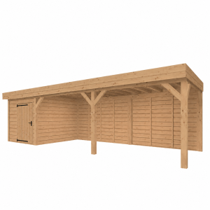 JWOODS Buitenverblijf 900x300cm incl. berging 200(b), Geschaafd met zweeds rabat Naturel