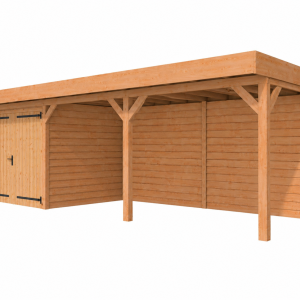 JWOODS Buitenverblijf 1000x300cm incl. berging 300(b), Geschaafd met zweeds rabat Naturel