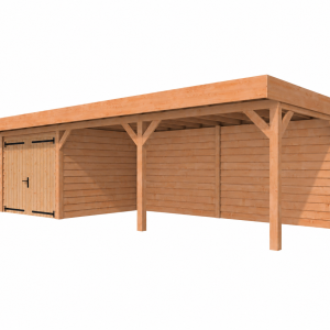 JWOODS Buitenverblijf 1000x300cm incl. berging 300(b), Fijnbezaagd zweeds rabat Naturel