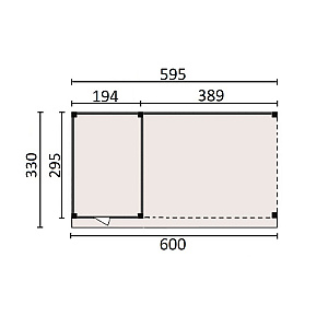 JWOODS Buitenverblijf 600x300cm incl. berging 200(b), Geschaafd met blokhutprofiel