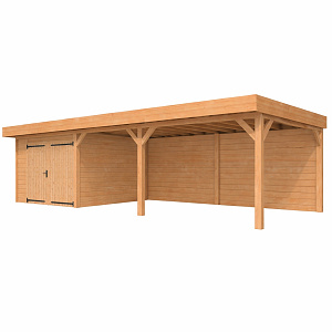 JWOODS Buitenverblijf 1000x300cm incl. berging 300(b), Geschaafd met blokhutprofiel