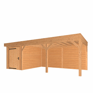 JWOODS Buitenverblijf 800x370cm incl. berging 200(b), Geschaafd met blokhutprofiel