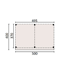JWOODS Buitenverblijf 500x370 cm, Geschaafd