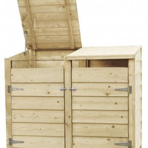 Containerkast dubbel 129x152x89 cm vurenhout