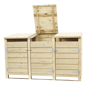 Containerkast triple 129x224,5x89 cm vurenhout