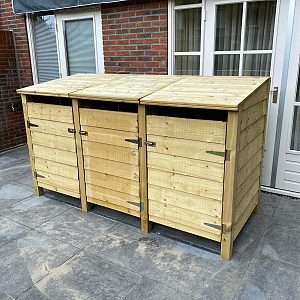 Containerkast triple 129x224,5x89 cm vurenhout