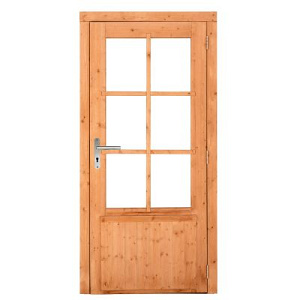 JWOODS Red Wood Enkele 6-ruits deur incl. beslag 100x205 cm, Rechtsdraaiend