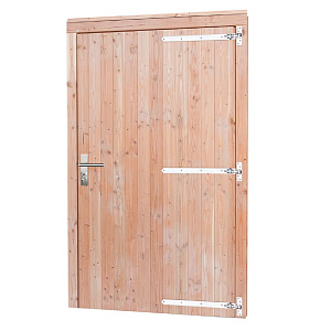 Douglas dichte deur incl. kozijn extra breed 119 x 209 cm., rechtsdraaiend, onbehandeld