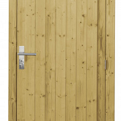 Vuren enkele dicht deur incl. kozijn, 90 x 201 cm., rechtsdraaiend, groen geïmpregneerd