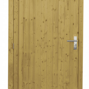 Vuren enkele dichte deur incl. kozijn, 112 x 201 cm., linksdraaiend, groen geïmpregneerd