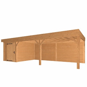 JWOODS Buitenverblijf 900x370cm incl. berging 200(b), Geschaafd met blokhutprofiel