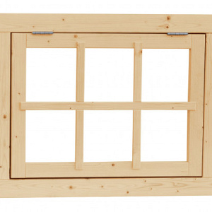 Vuren uitzetraam 6-ruits 89,9 x 70,3 cm., onbehandeld