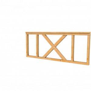 Douglas hekwerk met kruis geschaafd onbehandeld 178,5x73 cm