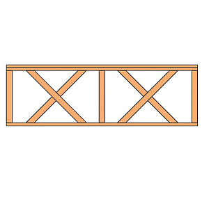 Douglas hekwerk met kruis geschaafd onbehandeld 228,5x73 cm