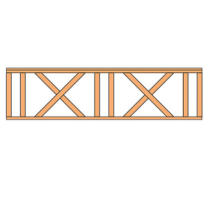 Douglas hekwerk met kruis geschaafd onbehandeld 278,5x73 cm